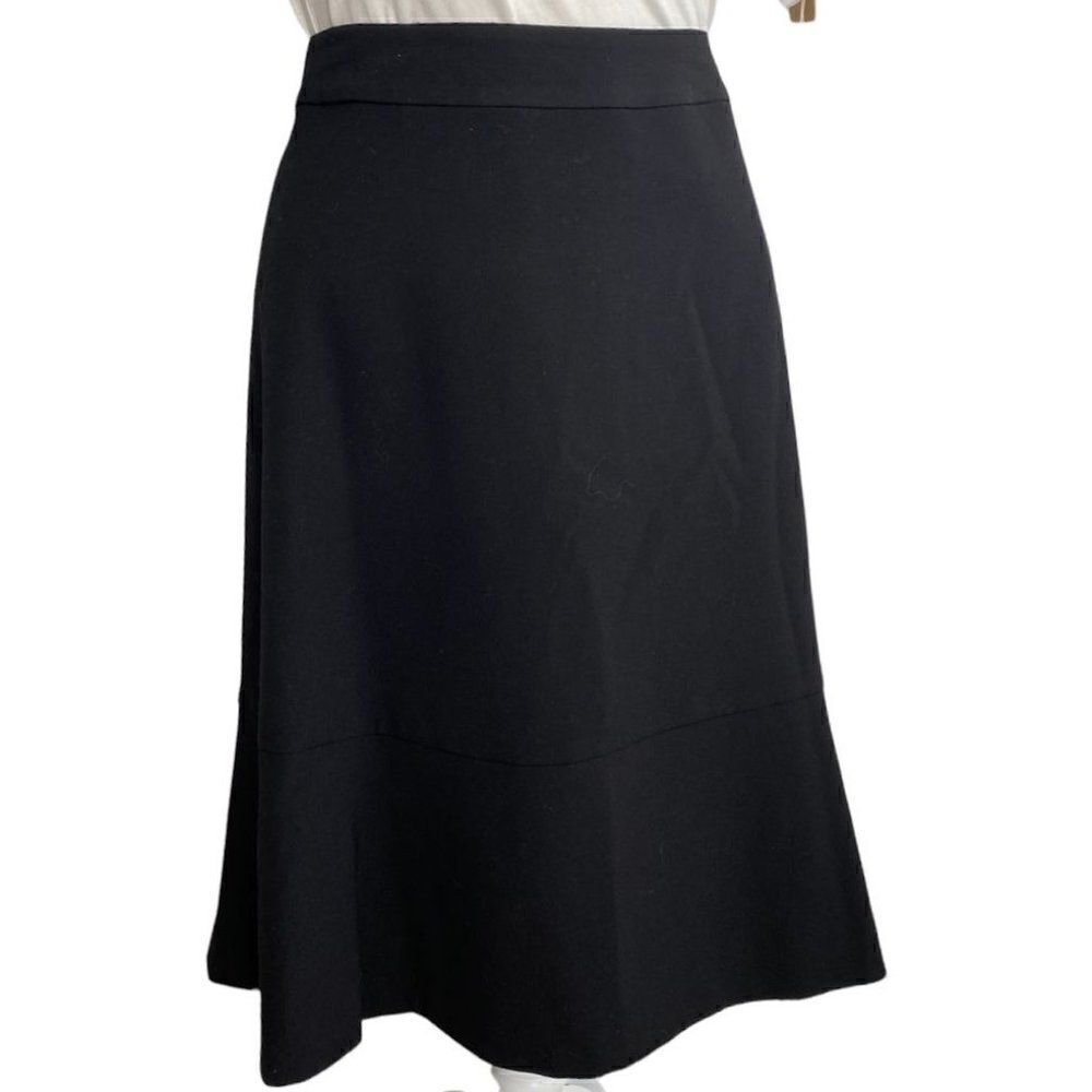 Bar III Skirt Women's 16W 1X Black A-Line Ruffle-Hem Stretch Knit Zipper NEW